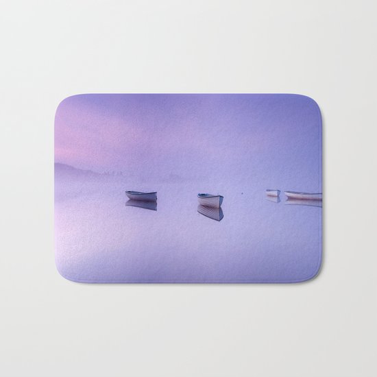 Misty Morning on the Lake Bath Mat