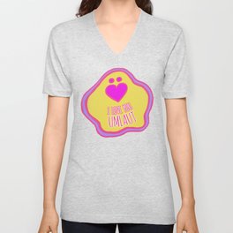 'I Love You Umlaut' Valentine's Pattern - Neon & Bright V Neck T Shirt