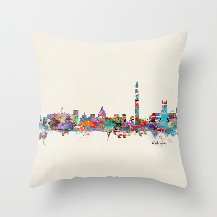 Washington dc skyline Throw Pillow