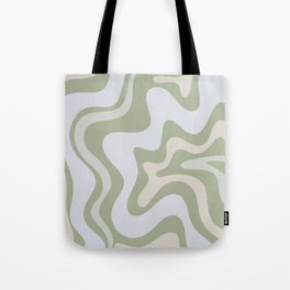 Liquid Swirl Contemporary Abstract Pattern in Light Sage Green Tote Bag