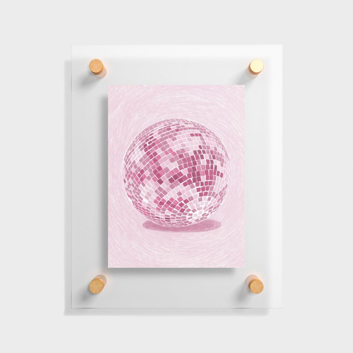 Disco Ball in Pink  Floating Acrylic Print