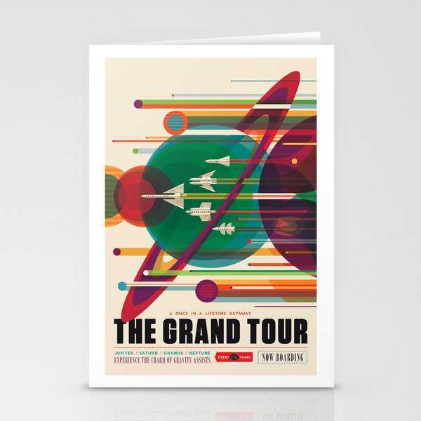 NASA Retro Space Travel Poster #5 Stationery Cards