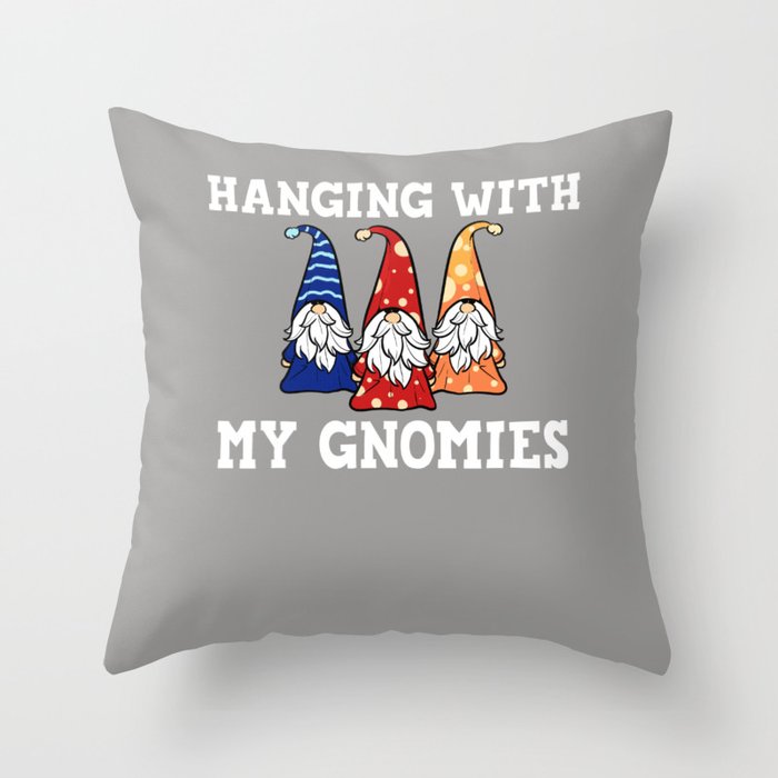 Garden Gnome Gift Gnomies Gardening Throw Pillow