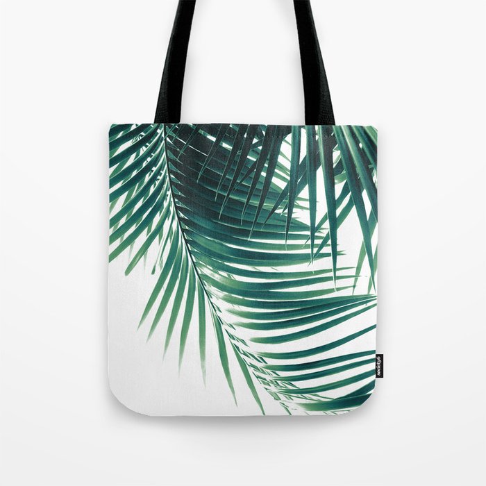 Palm Leaves Green Vibes #4 #tropical #decor #art #society6 Tote Bag