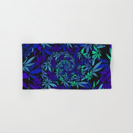 Aquatic Shades Marijuana Pot Leaf Kaleidoscope Mandala Hand & Bath Towel
