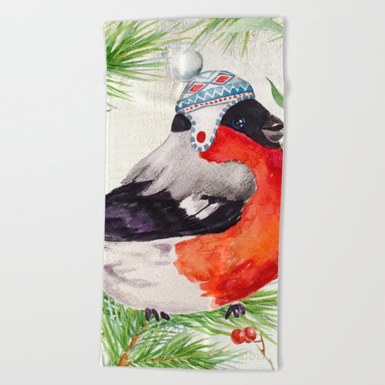 Winter animal #2 Beach Towel