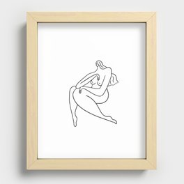 Fleur Line Art Woman Recessed Framed Print