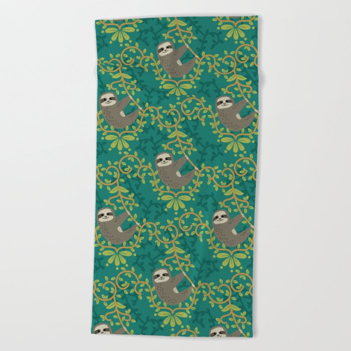 Hang in There Sloth Beach Towel