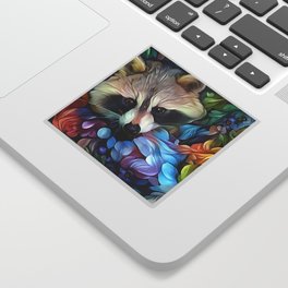 Peekaboo Raccoon Sticker