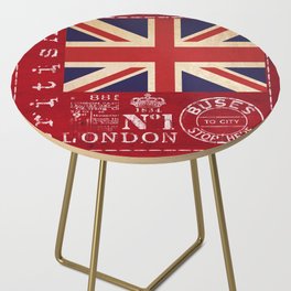 Union Jack Great Britain Flag Side Table