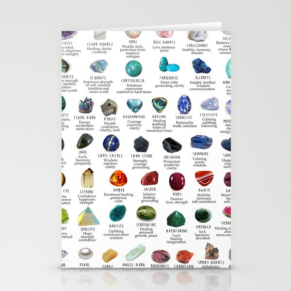 crystals gemstones identification Stationery Cards
