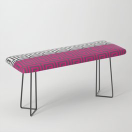 Funky Geometric Greek Shapes in Hot Pink Bench