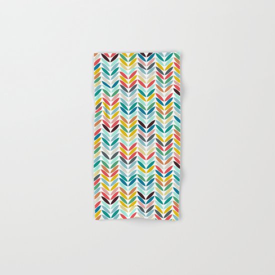 llama leaf arrow chevron white Hand & Bath Towel