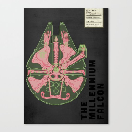 Spaceship Skeletal Survey: The Millennium Falcon Canvas Print