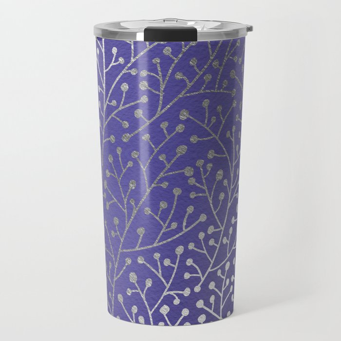 Periwinkle Berry Branches Travel Mug