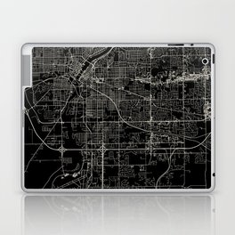 Rockford USA - Black and White City Map - Dark Aesthetic Laptop Skin