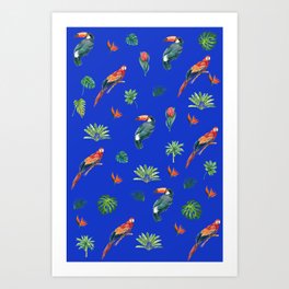 Tropical Birds Print Art Print | Miniskirts, Phonecases, Collage, Pillows, Masks, Birds, Girls, Hats, Dresses, Tropical 