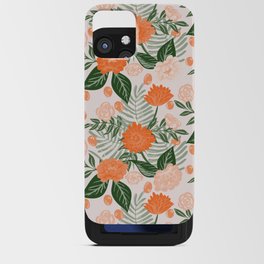 Floral wandering - retro flower bouquet - blush and orange iPhone Card Case