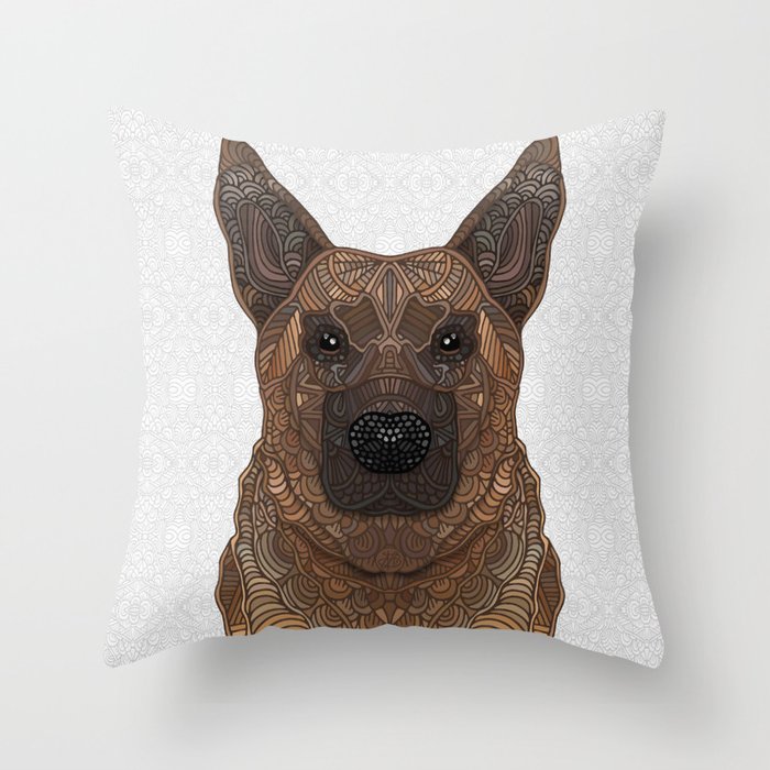 New German Shepherd Portrait Throw Pillow