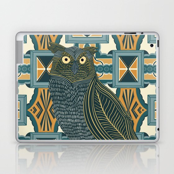 Modern Great Horned Owl Laptop & iPad Skin