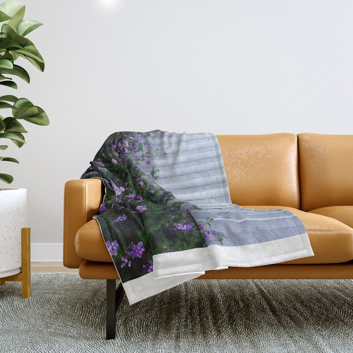 Purple Lantana Throw Blanket