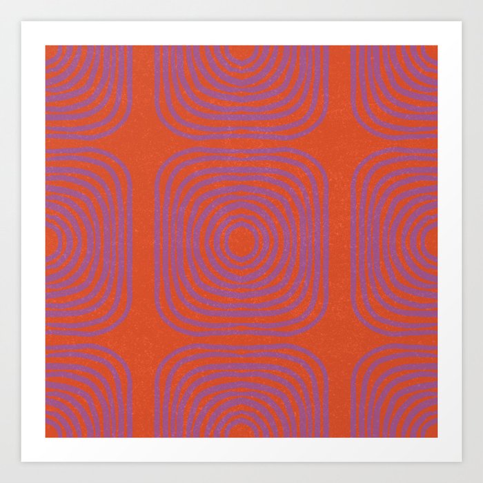 LISBOA, deep orange & plum Art Print