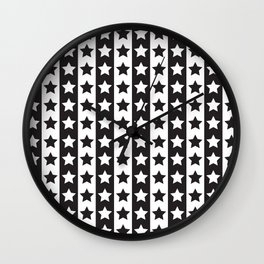 Stars & Stripes - Black & White Modern Art Wall Clock