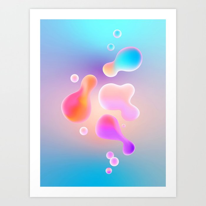 Colored Lava Bubbles Art Print