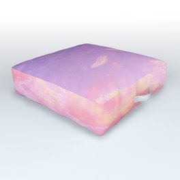 Cranberry Sky Pink Sunrise Print Outdoor Floor Cushion