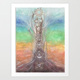Chakra tree Art Print