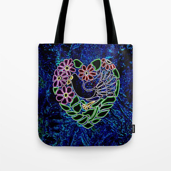 Gothic Bird in Heart Tote Bag