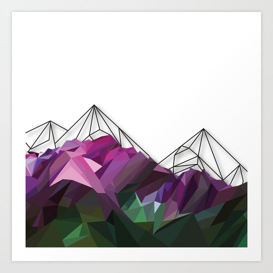 Crystal Mountains Art Print