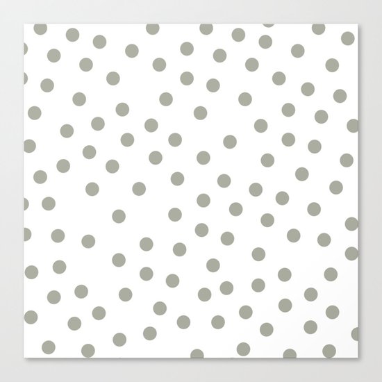 Simply Dots in Retro Gray on White Canvas Print