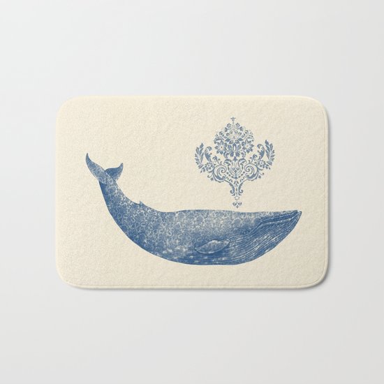 The Damask Whale Bath Mat