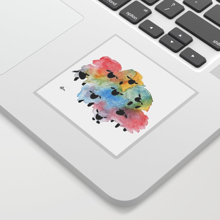 Flock of Many Colors Sticker