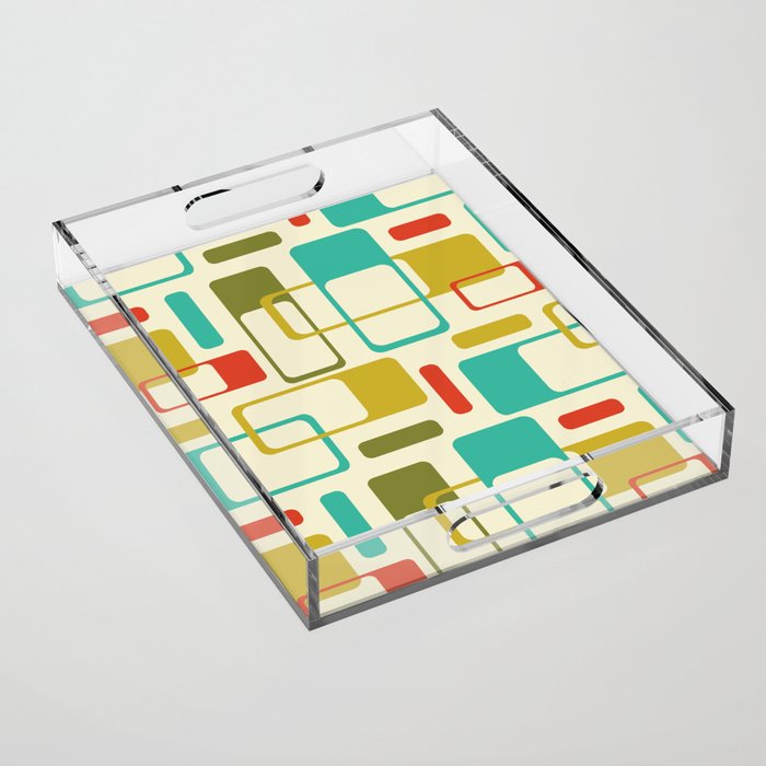 Mid-Century Modern / Space-Age Geometrics in Bright Colors Acrylic Tray
