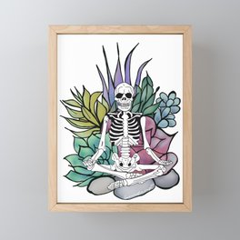 Peaceful Sitting Skeleton  Framed Mini Art Print