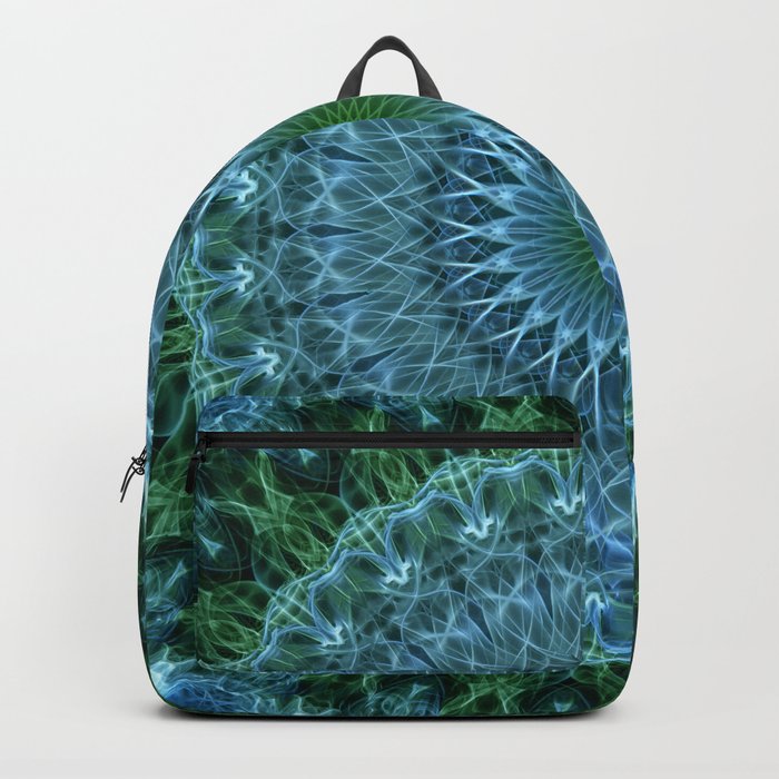 Blue and green mandala Backpack
