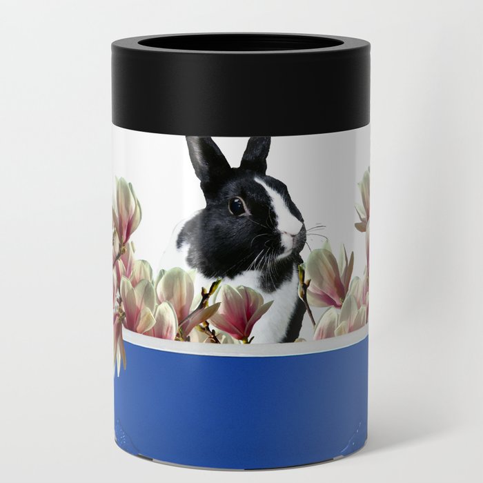 Bunny Rabbit Blue Bathtub - Magnolia Flowers Can Cooler