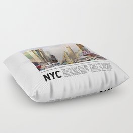 New York City Minimalist Skyline Floor Pillow
