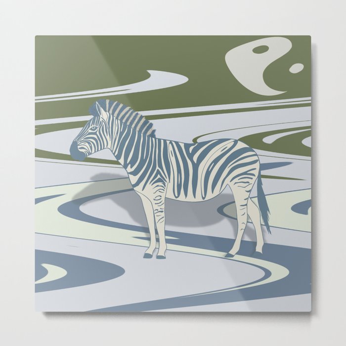Wavy Zebra in Balance Metal Print