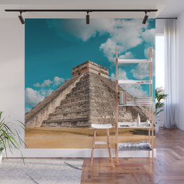 Mexico Photography - The Mexican Pyramid Surrounded By Dirt Wall Mural