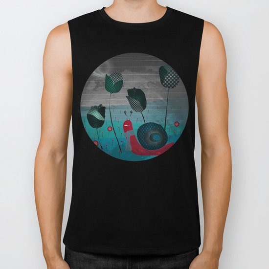 snail in a bad mood Biker Tank