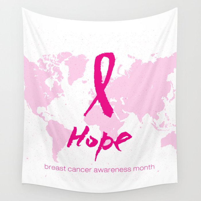 vector watercolor pink ribbon breast cancer awareness symbol wdn tapestries