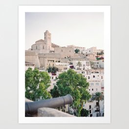 Travel photography “Old Town Dalt Vila” | Modern wall art Ibiza Spain pastel tones photo Art Print
