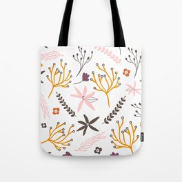 Fall Floral Patten Tote Bag