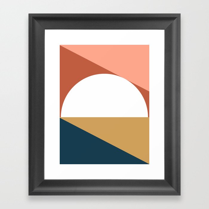 Mid Century Modern Sunset Nº1 Framed Art Print
