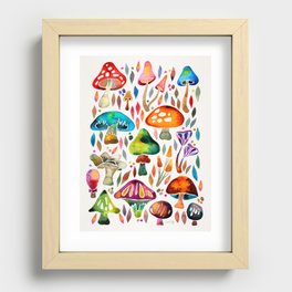 Mushroom Magic – Rainbow Recessed Framed Print