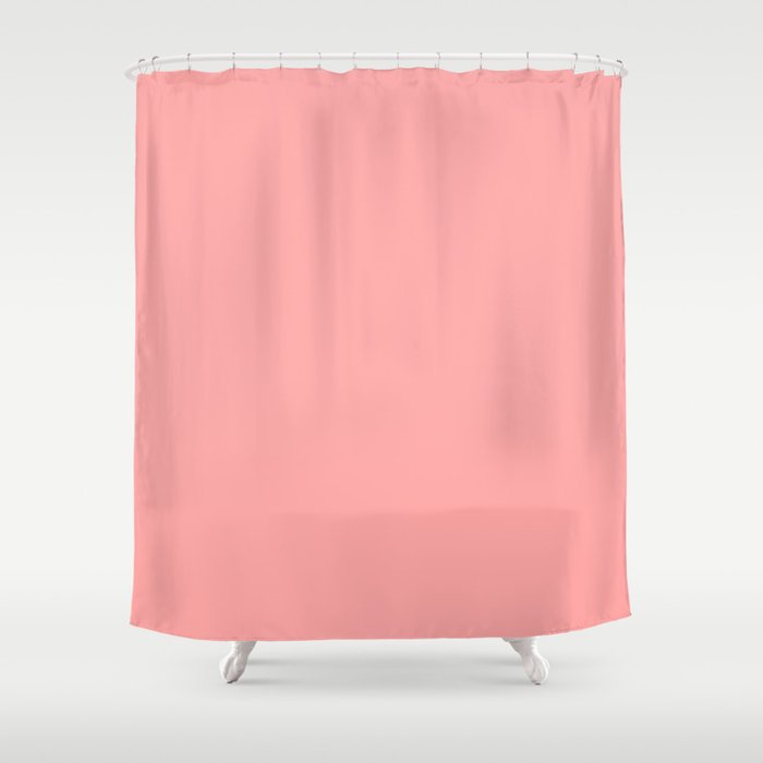 C Pink Pastel Solid Color Block, Solid Color Shower Curtain