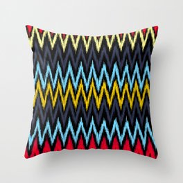 Zig Zag Pattern M 10 Throw Pillow | Charcoal, Graphicdesign, Vintage, Red, Dark, Aqua, Blue, Pastel, Electric, Print 